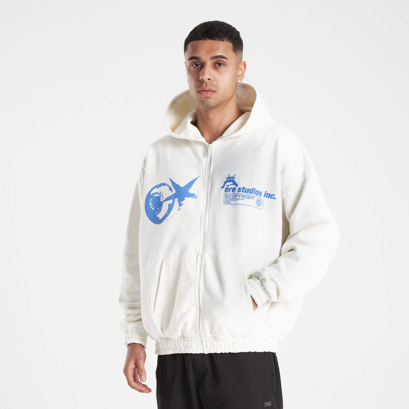 Evo Zipper Hoodie - Bright White