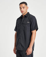 Nylon Button Shirt - Blue