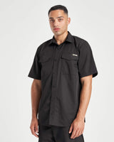 Nylon Button Shirt - Black