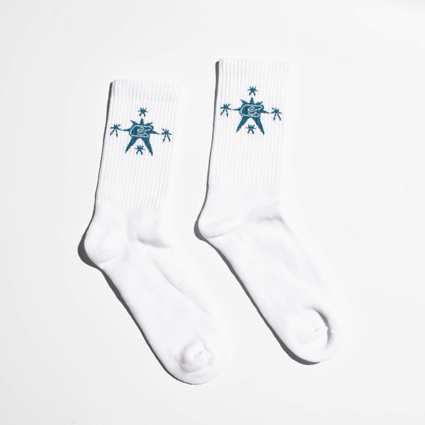 Socks – White Green
