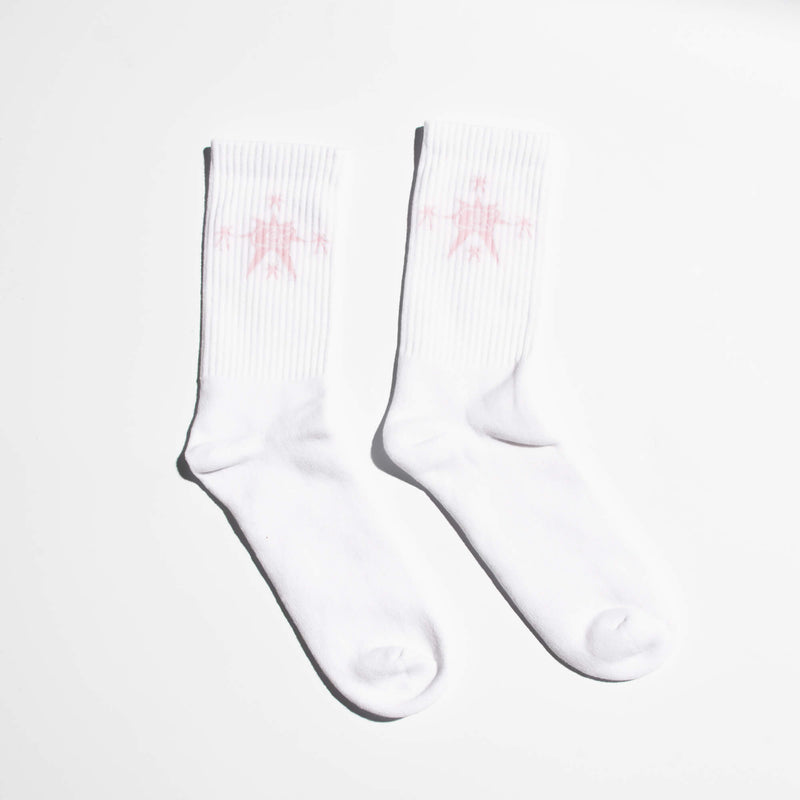 Socks – White Pink